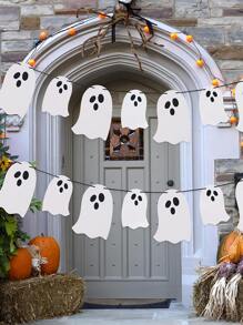1pc 400cm Halloween Paper Hanging Decoration - Silver - View 1