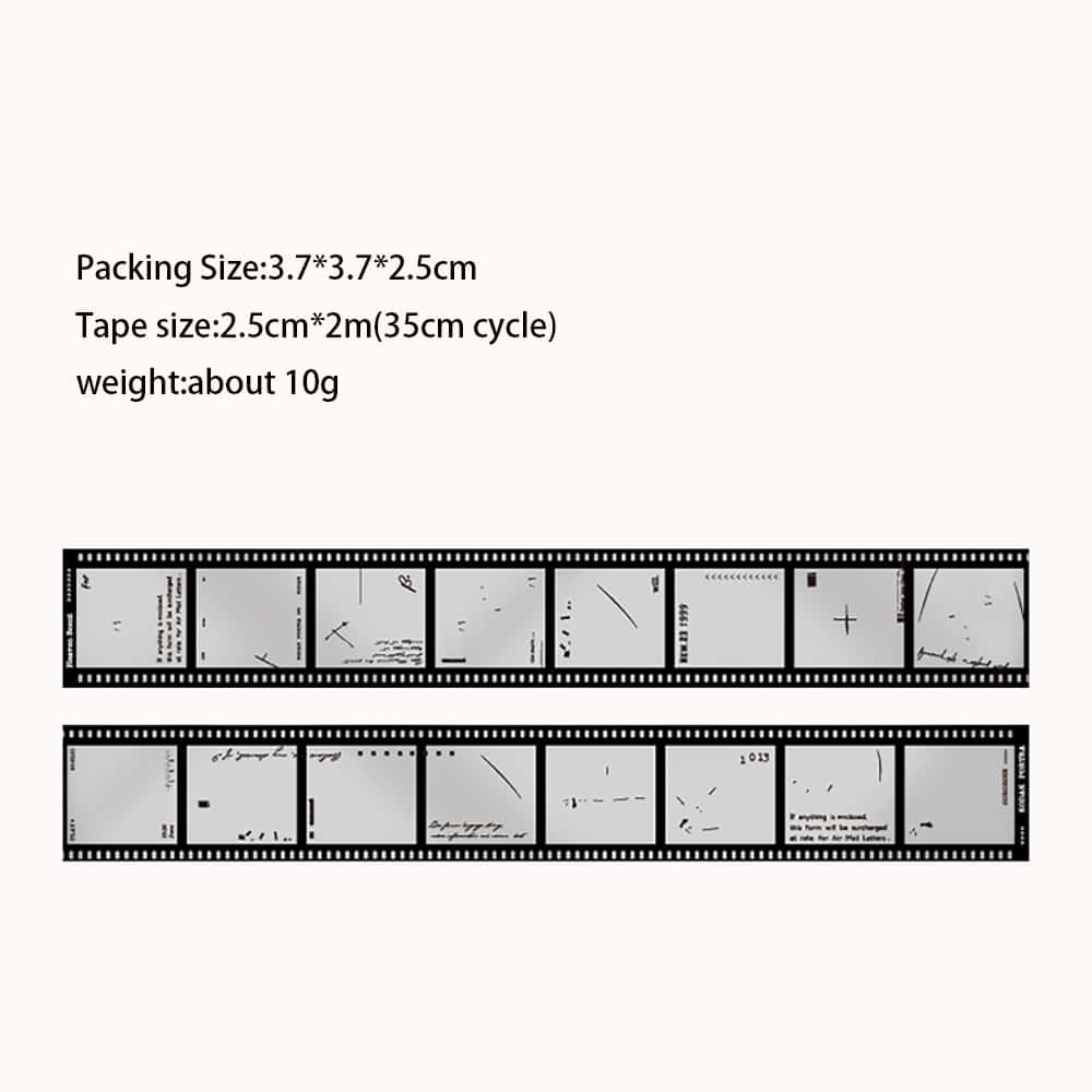 1 pieza Película diseño Cinta washi para bala Diario - Blanco y Negro - Ver 1