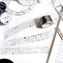 1 pieza Película diseño Cinta washi para bala Diario - Blanco y Negro - Ver 3