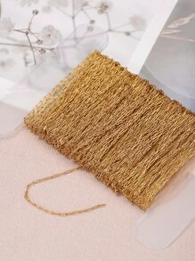 10m/roll Simple Stainless Steel Gold Color Ultra Thin Chain For Diy Necklace, Bracelet Making And Jewelry Wholesale - Yellow Gold - View 1