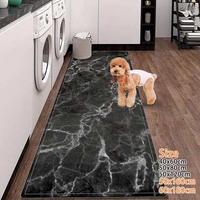 Tapete Corredor para Banheiro Impressão 3D de Mármore Tapete de Banho Longo Moderno e Simples Antiderrapante 40x60/50x80/50x120/50x160/60x180cm