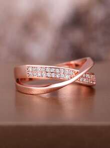 1 chiếc nhẫn Cubic Zirconia thanh lịch, phù hợp cho nữ, có thể đeo trong đám cưới, lễ đính hôn, ngày Valentine và các dịp khác, cũng là một món quà tuyệt vời cho ngày Valentine hoặc quà tặng cho mẹ. - Hoa hồng vàng - Xem 6