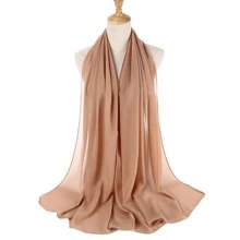 1盒混合雪紡頭巾套裝,包括5入組頭巾和2入組髮夾女士頭巾套裝 - 駝色 - 查看 10