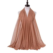 1盒混合雪紡頭巾套裝,包括5入組頭巾和2入組髮夾女士頭巾套裝 - 駝色 - 查看 7