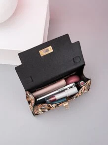 鏈帶斜背包,時尚印花女士手袋,多色可選 - 彩色 - 查看 5