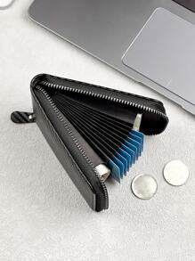 男式編織凹凸感信用卡/身分證卡片套,適用於送給父親、輕巧便攜,適用於白領階層、男性假日、紀念日、生日禮物,禮品兼配件 - 黑色 - 查看 6