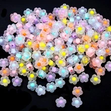 20 Stück 12mm matte Blumen Acrylperlen Mischfarben Abstandsperlen zum Armband, Ohrring und Basteln herstellen