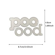 1 pieza inglés palabra de metal acero carbono Cuchillo Molde para DIY realce con corte - Plateado - Ver 5