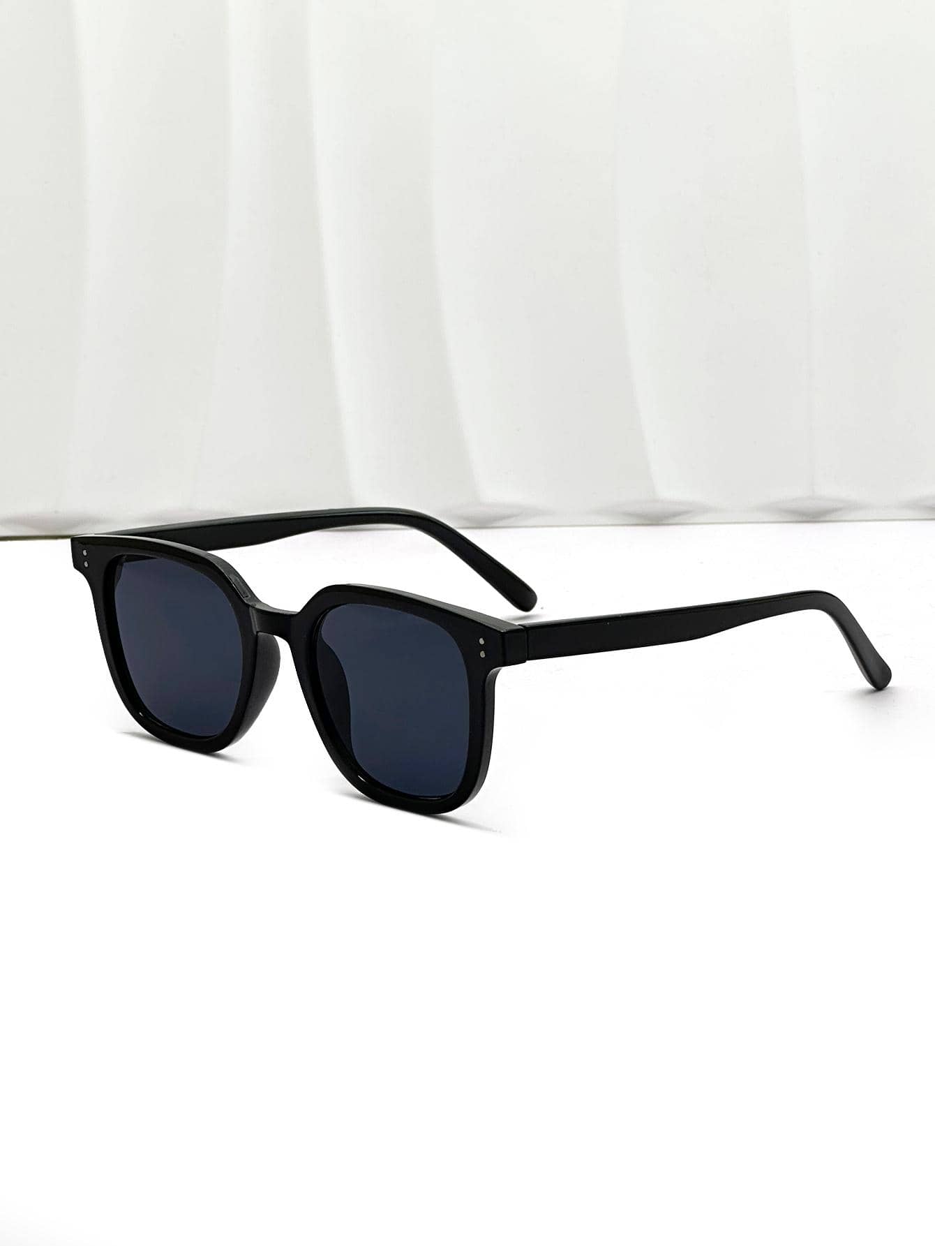 1pair Women's Retro Black Frame Gray Lens Small Square Glasses With ...
