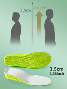 3ANGNI 1雙身高增加時尚白色鞋墊 - 白色 - 查看 1