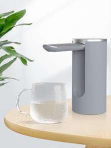 1pc USB Rechargeable Smart Touch Sensing Electric Water Pump With Folding Feature, Essential For Barrelled Water - Grey - View 1