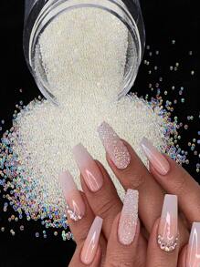 1盒透明鱼子酱珠子美甲装饰，DIY美甲饰品配件 - 彩色 - 查看 2