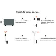 Ubisheng Decoder DVB-T2 Digital Terrestrial Receiver Mini Stick HDMI-Compatible HD1080P H.265 HEVC 10 Bit, Dolby Audio And USB/PVR Multimedia Support [2-In-1 Remote Control Included]TV Invisible Mini Stick - Black - View 7