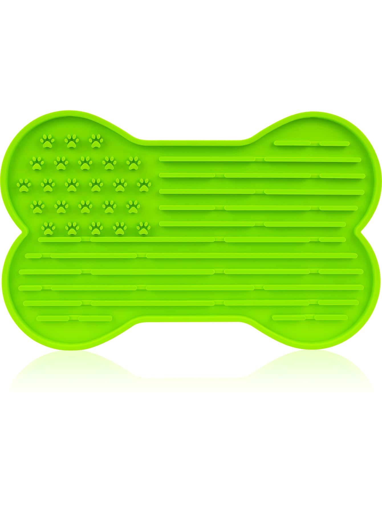 Pet Solid Color Bone Shaped Lick Mat - Green - View 1