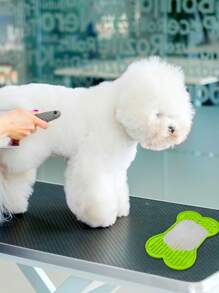 Pet Solid Color Bone Shaped Lick Mat - Green - View 7