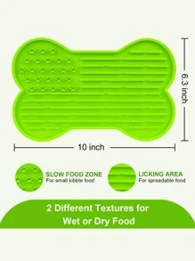 Pet Solid Color Bone Shaped Lick Mat - Green - View 6