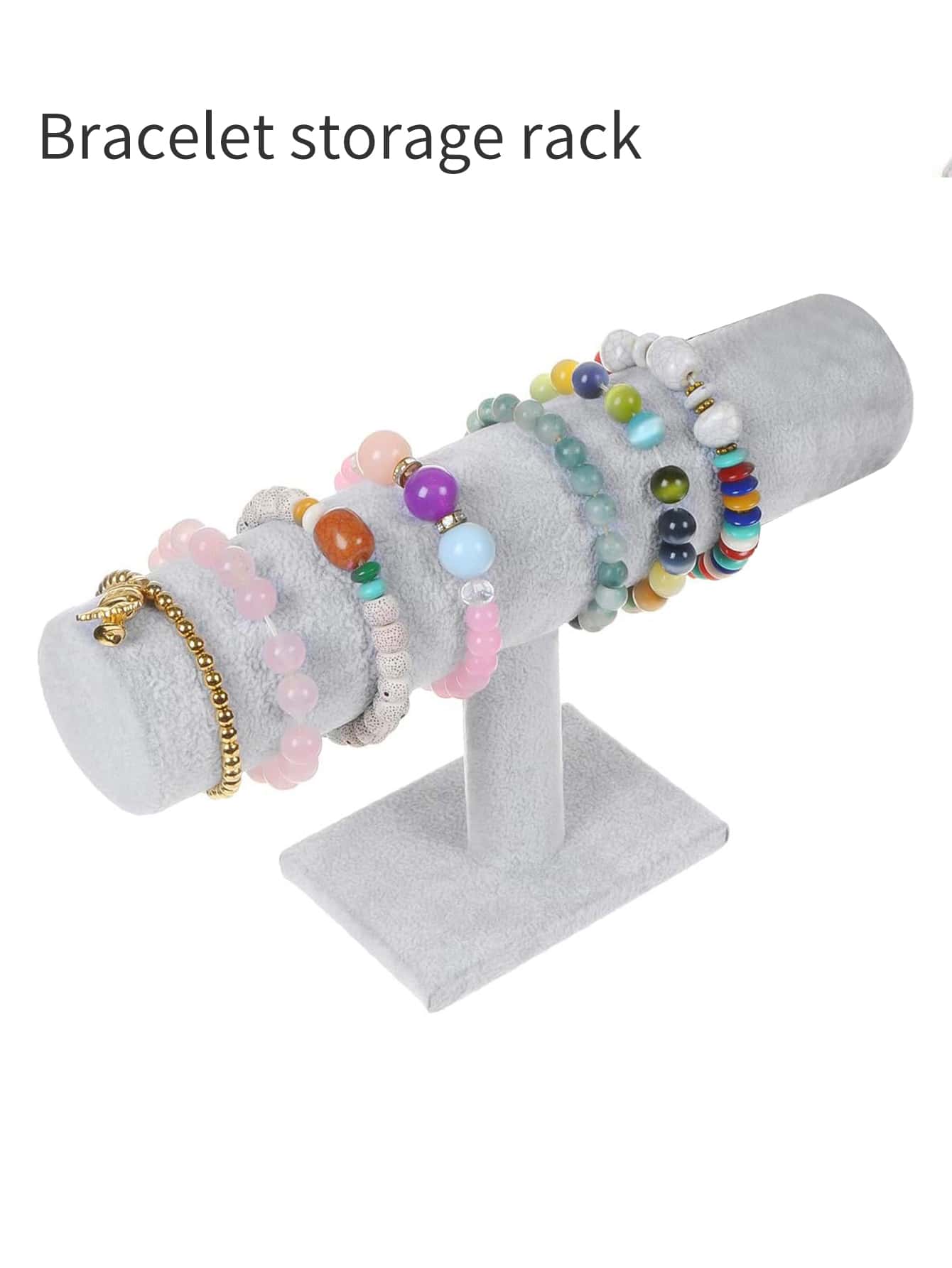 1pc Velvet Bracelet & Bangle Display Stand - Grey - View 1