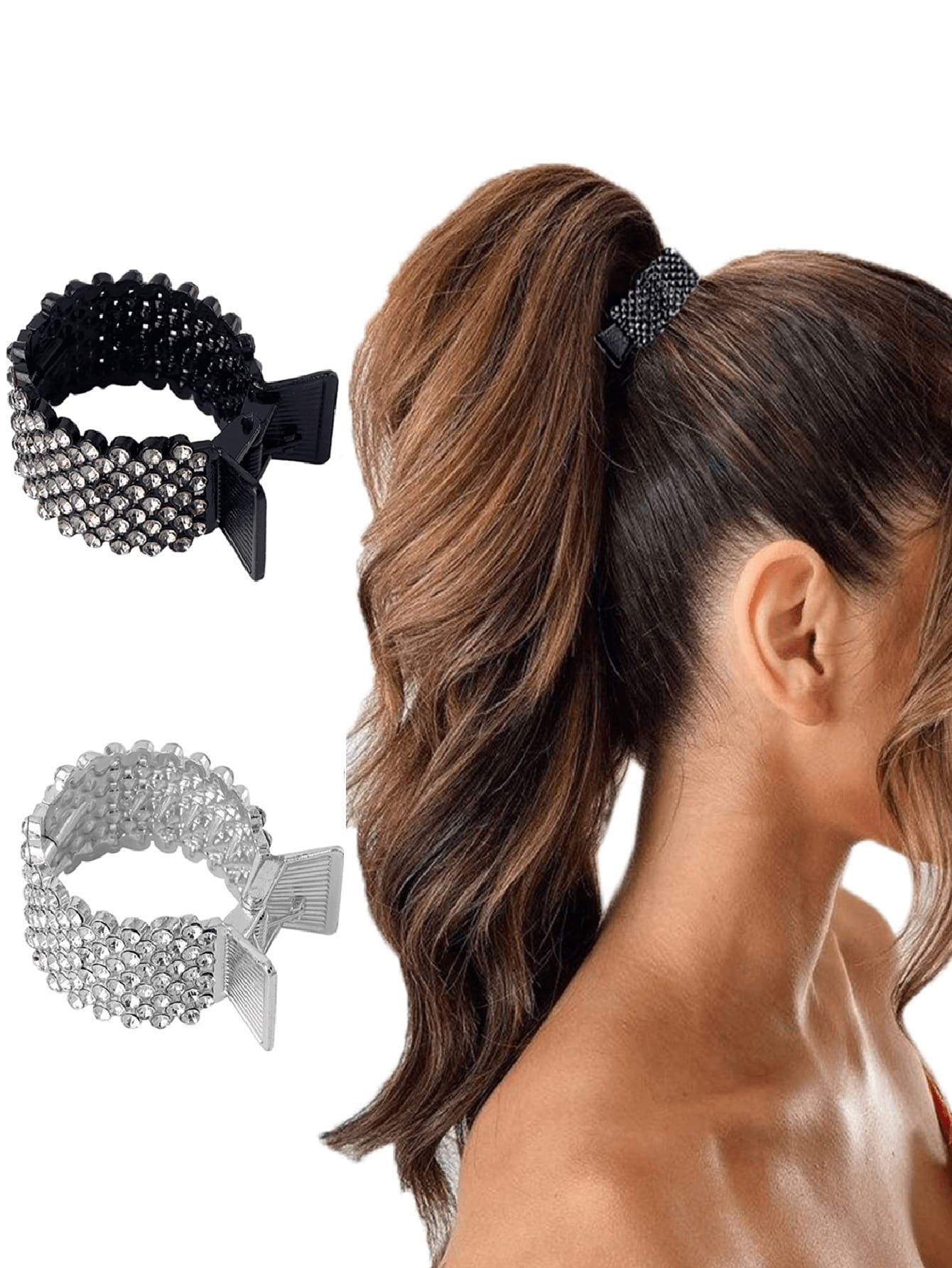 1/2pcs Premium Hair Claw Clips For High Ponytail - Multicolor - View 1