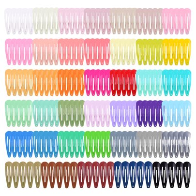 bilicaca 80pcs Random Candy-colored Kids' Hair Bow Clips With Simple Freshness Style, Suitable For Ponytail And Baby Hair