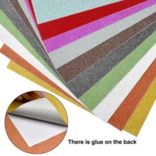 10入組自黏式金屬亮絲紙,30X20cmA4金屬亮絲紙80gsm金屬亮絲卡片紙紙,彩色閃閃發光卡片紙,適用於DIY邀請函剪貼簿派對裝飾用品 - 彩色 - 查看 1