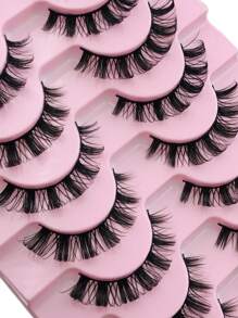 10 Paar D-Curl Wimpern Russische Streifen Wimpern Dramatisches Volumen Kreuz Natürliche Falsche Wimpern Künstliches Nerz Make-up Streifen Wimpern, Wimpern, Wimpern, Falsche Wimpern