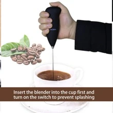 奶泡器,大功率手持攪拌器,不銹鋼電動攪拌器,手持適用於咖啡,綠色,ETC,電池供電,簡單的至乾淨,包括攪拌器