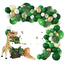78入組/套綠色氣球花環拱形成套工具叢林派對氣球荒野一生日派對裝飾兒童寶寶派對乳膠氣球鏈 - 綠色 - 查看 8