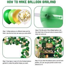 78入組/套綠色氣球花環拱形成套工具叢林派對氣球荒野一生日派對裝飾兒童寶寶派對乳膠氣球鏈 - 綠色 - 查看 10