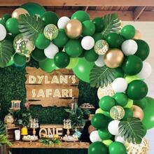 78入組/套綠色氣球花環拱形成套工具叢林派對氣球荒野一生日派對裝飾兒童寶寶派對乳膠氣球鏈 - 綠色 - 查看 7