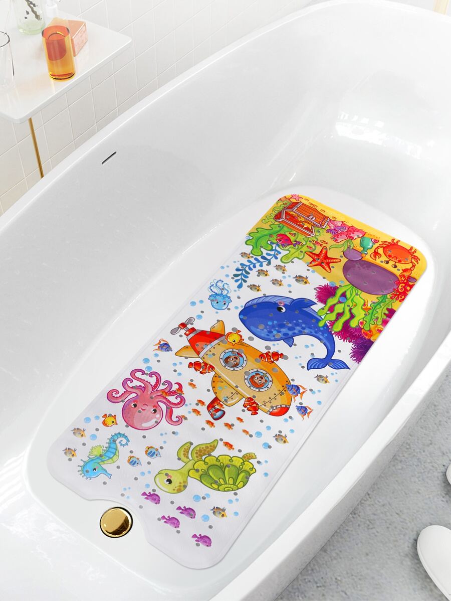 1pc 40 X 16 Inch Baby Bath Mat for Tub for Kids, Bathtub Mat Non Slip, Cartoon Bath Tub Shower