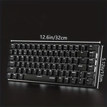 AJAZZ AK33 Wired Mechanical Keyboard Key Cable Separation 82 Keys Green Axis Color Mixing BT5.0 - Black - View 2