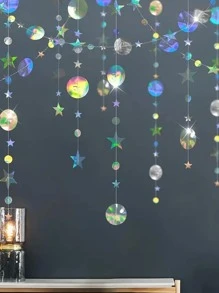 1入組彩虹顏色太陽和月亮紙,生日&婚禮派對裝飾用品,顏色隨機 - 彩色 - 查看 1