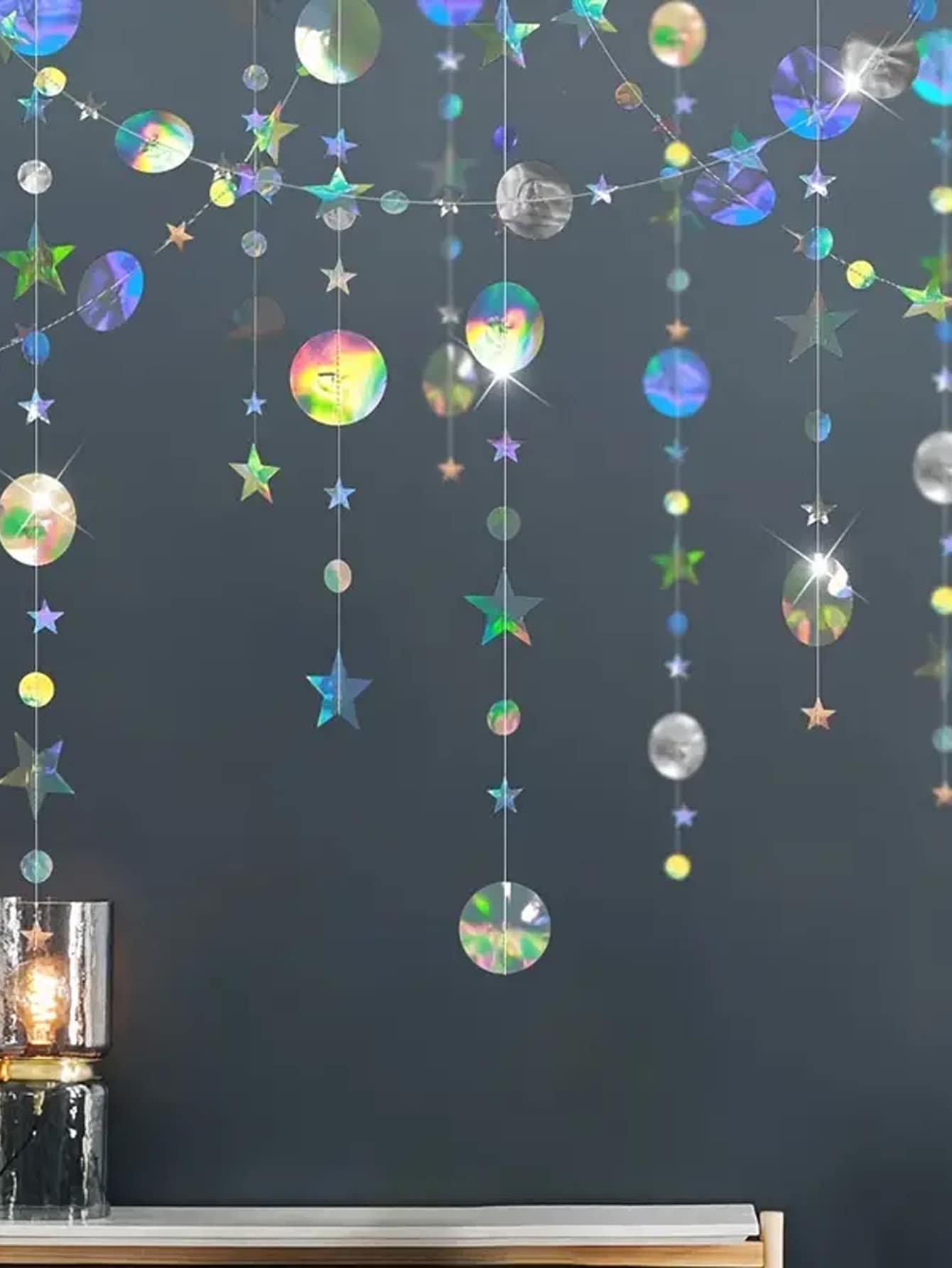 1入組彩虹顏色太陽和月亮紙,生日&婚禮派對裝飾用品,顏色隨機 - 彩色 - 查看 1