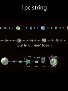 1入組彩虹顏色太陽和月亮紙,生日&婚禮派對裝飾用品,顏色隨機 - 彩色 - 查看 4