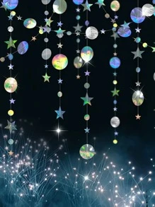 1入組彩虹顏色太陽和月亮紙,生日&婚禮派對裝飾用品,顏色隨機 - 彩色 - 查看 2