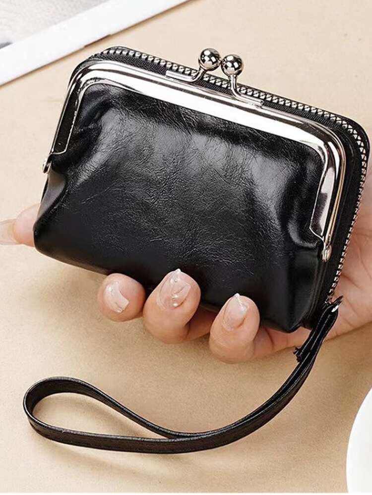 时尚按扣零钱包 便携现金 白领阶层 女性 大学生 工作 商务 通勤 办公室 周年纪念 情侣 生日礼物 情人节礼物 礼品 礼物 教师节礼物 - 黑色 - 查看 1