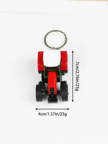 1只迷你金屬塑料農場拖拉機鑰匙扣玩具拖拉機掛件，休閒款 - 紅色 - 查看 6