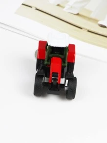 1只迷你金屬塑料農場拖拉機鑰匙扣玩具拖拉機掛件，休閒款 - 紅色 - 查看 2