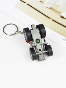 1只迷你金屬塑料農場拖拉機鑰匙扣玩具拖拉機掛件，休閒款 - 紅色 - 查看 5