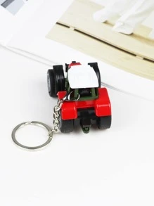 1只迷你金屬塑料農場拖拉機鑰匙扣玩具拖拉機掛件，休閒款 - 紅色 - 查看 4