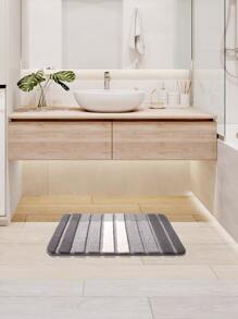 1pc Rectangle Grey Gradient Stripe Pattern Anti-Slip Tpr Backing Soft And Absorbent Bathroom Mat, Machine Washable And Hand Washable, Easy To Clean Home Bathroom Decor Bath Rug Floor Carpet Outdoor Rug Door Mat Fall Decor Bathroom Accessories Back To School Entryway Decor - Grey - View 10