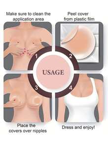 A.Gerolez 4 對奶嘴乳罩 - 粘性矽膠乳頭貼 - 可重複使用乳貼乳罩，適合女士，帶旅行盒