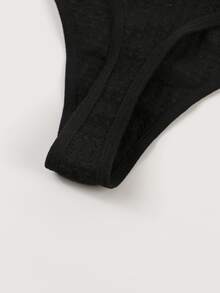 女性薄款、透氣、舒適三角褲 - 黑色 - 查看 6