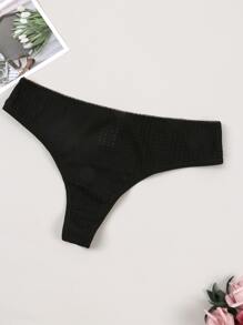 女性薄款、透氣、舒適三角褲 - 黑色 - 查看 1