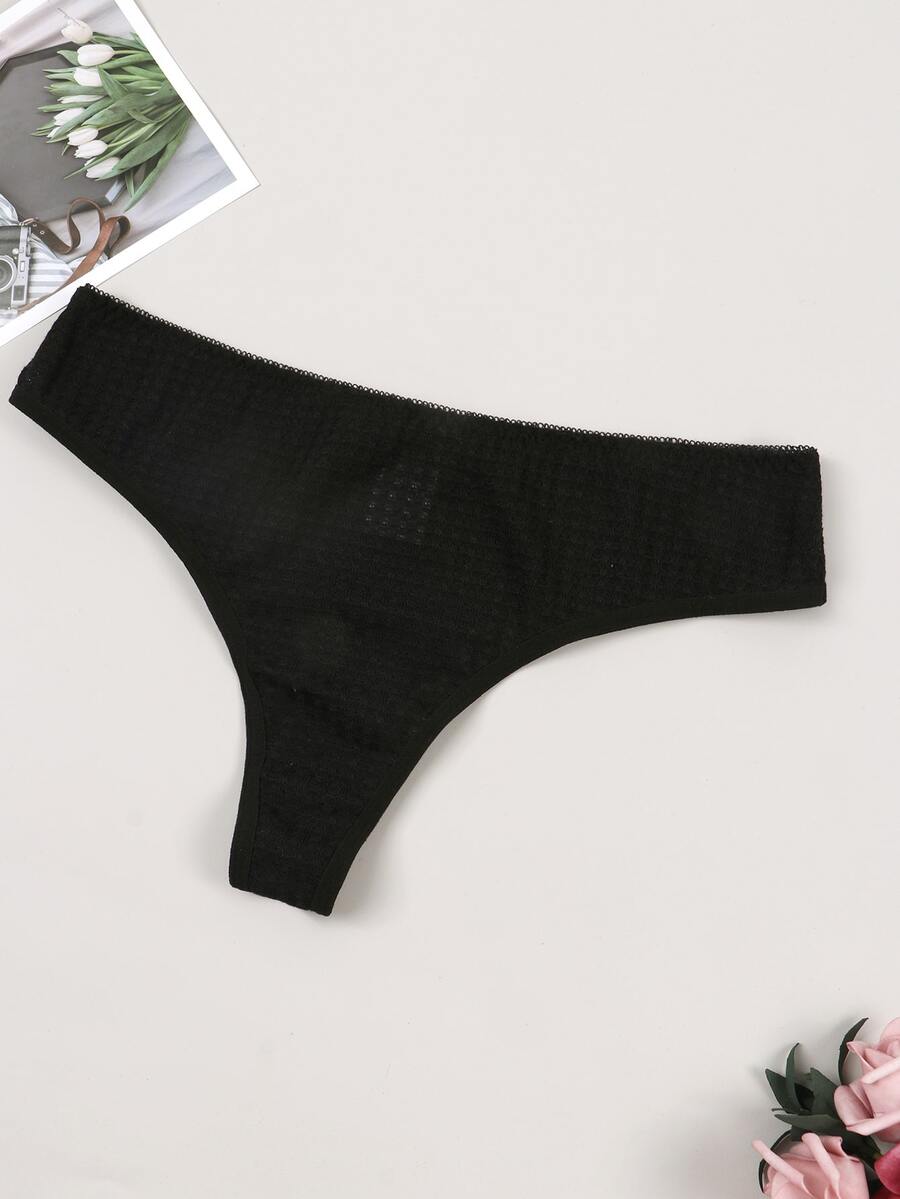 女性薄款、透氣、舒適三角褲 - 黑色 - 查看 1