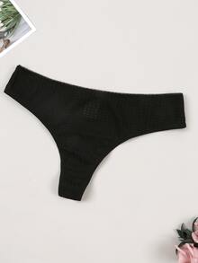 女性薄款、透氣、舒適三角褲 - 黑色 - 查看 2