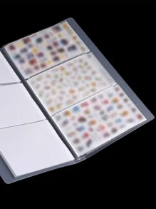 84 Slots Empty Nail Stickers Album Transparent Display Decals Organizer Sliders Holder Nail Art Tools Photo Showing Shelf - White - View 4