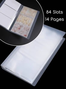 84 Slots Empty Nail Stickers Album Transparent Display Decals Organizer Sliders Holder Nail Art Tools Photo Showing Shelf - White - View 1