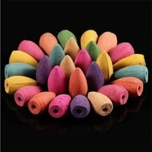 20入組/50入組/100入組混合天然倒流塔香煙線香錐倒流塔倒流檀香子家用空氣淨化器混合倒流錐，香膏，室內艾草香薰煙線香，除臭廁所浴室香薰，完美的冥想，瑜伽和放松，創意禮物，節日裝飾，生日用品，派對裝飾 - 混色 1包 100pcs - 查看 10