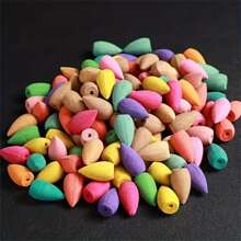 20入組/50入組/100入組混合天然倒流塔香煙線香錐倒流塔倒流檀香子家用空氣淨化器混合倒流錐，香膏，室內艾草香薰煙線香，除臭廁所浴室香薰，完美的冥想，瑜伽和放松，創意禮物，節日裝飾，生日用品，派對裝飾 - 混色 1包 100pcs - 查看 6